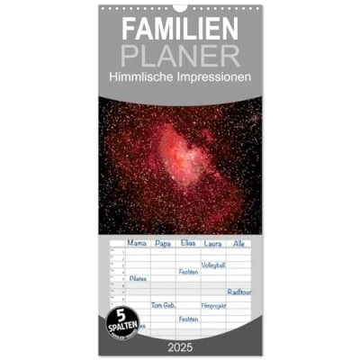 Abbildung von Familienplaner 2025 Himmlische Impressionen mit 5 Spalten (Wandkalender, 21 cm x 45 cm), CALVENDO