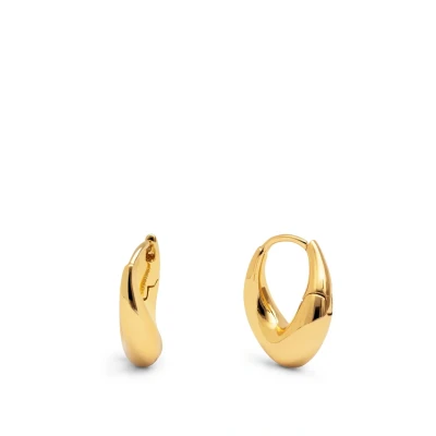 Abbildung von SINGULARU Organic Twist Ohrringe. Messing mit 18 Kt Vergoldeter Beschichtung. Schmuck für Damen.