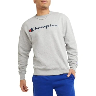 Abbildung von Champion Herren Graphic Powerblend Fleece Crew Sweatshirt, Oxford Gray y06794, L EU