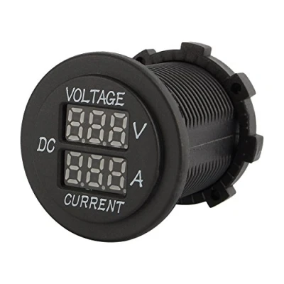 Abbildung von Qiilu Motorrad Voltmeter Wasserdicht, Auto DC 12 24 V Dual LED Digital Amperemeter AMP Volt Meter Sprache