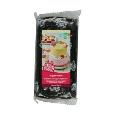 Abbildung von FunCakes Rollfondant Raven Black: Einfach zu verwenden, glatt, flexibel, weich und geschmeidig, perfekt zum Dekorieren von Kuchen, Halal, koscher glutenfrei. 1 kg