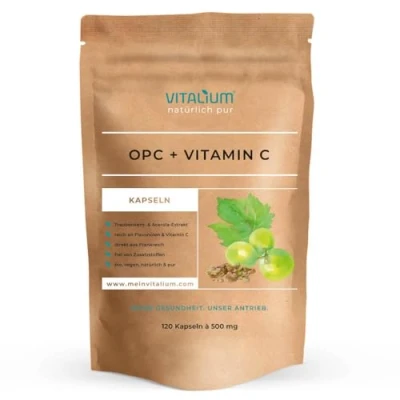 Abbildung von meinVitalium vegane OPC + Vitamin C Kapseln 120 St