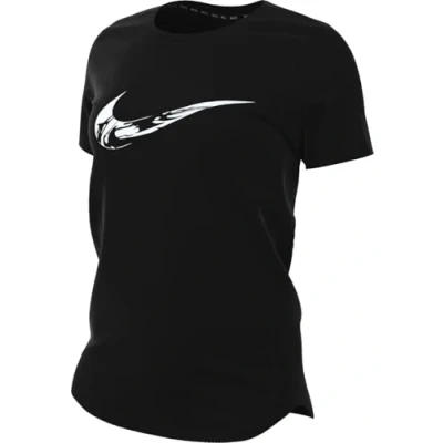 Abbildung von Nike Dri FIT One Swoosh HyperBright Lauf und Trainings T Shirt Schwarz XS Leicht, feuchtigkeitsableitend, ideal für Performance Komfort