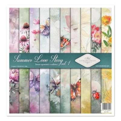 Abbildung von ITD Collection Scrapbooking Paper Set Papier 12 x Zoll, 310 320 mm, Dekorpapier 30 g/m² Scrapbook (SLS 063 Summer Love Story 1)