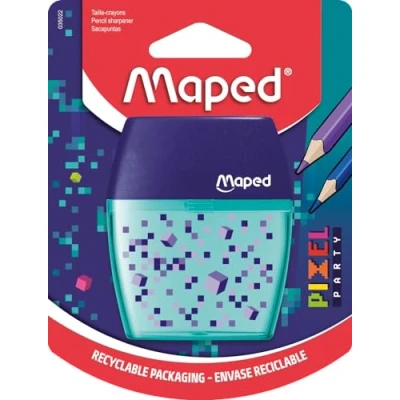 Abbildung von Maped Anspitzer Shaker Pixel Party mit 2 Löchern und transparentem Behälter
