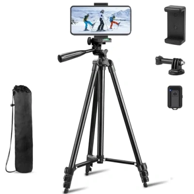 Abbildung von Handy Stativ iPhone Smartphone mit Fernbedienung Halterung für Fotostativ Videostativ Halter zum filmen