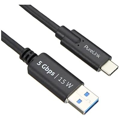 Abbildung von PureLink USB C auf A Kabel, 3.1 Gen 1 mit 5 GB/s Datenübertragung, schwarz, 1,50m