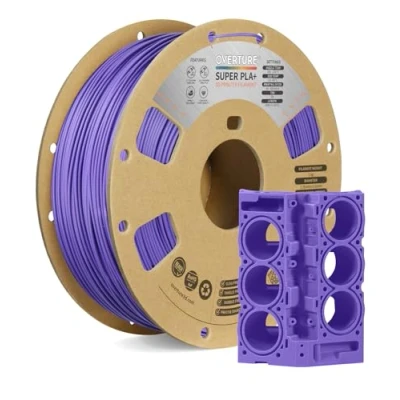 Abbildung von OVERTURE Super PLA+ Filament 1.75mm, 1kg Spule (2.2lbs), Maßgenauigkeit +/ 0.03 mm, für 3D Drucker (Violett)