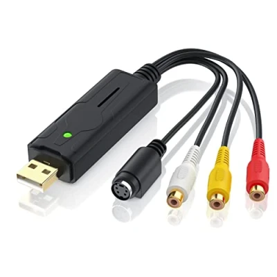 Abbildung von CSL USB Audio Video Grabber RCA auf Konverter, VHS Digitalkonverter, VHS, Videoadapter zur Bearbeitung Nachbearbeitung