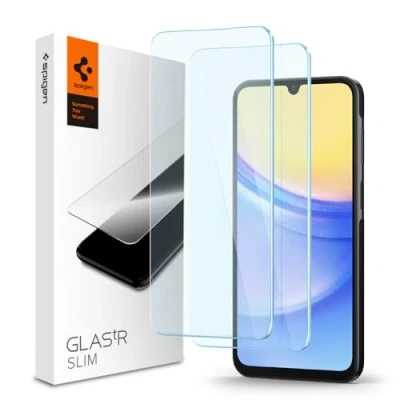 Abbildung von 2er pack Samsung Galaxy A25 Panzerglas Spigen Screenprotector tR Slim (2Pack) GLAStR Displayschutzfolie + Applicator 2 für das