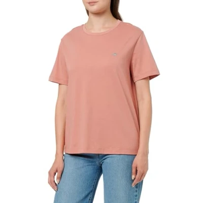 Abbildung von GANT Shield SS Tshirt basic, Damen, Größe: Medium, Faded brick