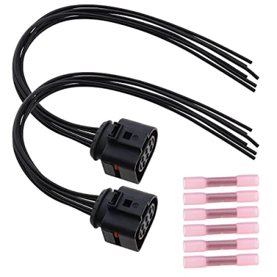 Abbildung von ECSiNG 2x Auto Rücklicht Kabelbaum Verbinder 6 Pin Loom Verdrahtung weiblich Stecker 30cm mit 6x 0,50mm² 1,50mm² Rohr 1J0973733 kompatibel Audi TT Mk 2 2006 2012