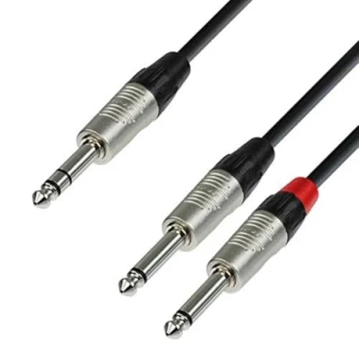Abbildung von Adam Hall 4 Star Series 0.9m Rean 6.3mm Jack Stereo to 2x 6.3 Mono Audio Kabel