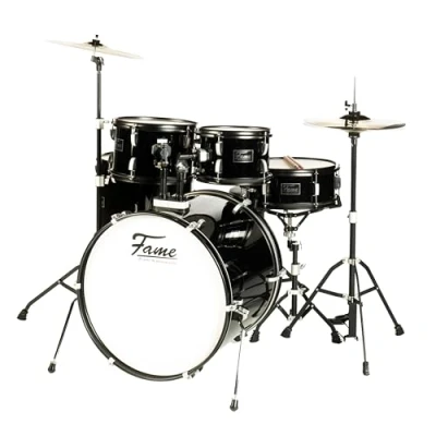 Abbildung von FAME Schlagzeug,FS22B First Step Rock Set Piano Black Komplettes Drum 22&quot; BassDrum Mischholz Kessel Inklusive Hardware Becken Ideal für Anfänger und Schlagzeug Einsteiger&quot;, Schlagzeuge, Sets, FS22B, Anfänger,