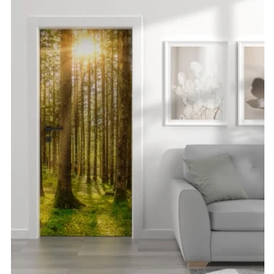 Abbildung von MyMaxxi Tür bekleben mit Türtapete Selbstklebend 90x200 Dolomiten Wald verschönern Türfolie Türaufkleber XXL Aufkleber Folie Türposter Türklebefolie Pflanzen Baum grün