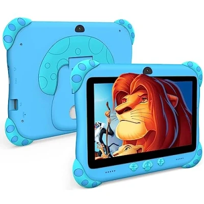 Abbildung von Ascrecem Kinder Tablet 7 Zoll Android für mit WiFi Dual Kamera Bluetooth,Kindersicherung,Quad Core,2GB+32GB ROM,Kleinkind Kindertablet ab 3 14 Jahre mädchen Junge Youtube Google Play