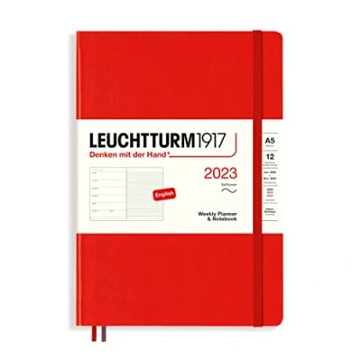 Abbildung von LEUCHTTURM1917 365904 Wochenkalender &amp; Notizbuch Softcover Medium (A5) 2023, 12 Monate, Rot, Englisch