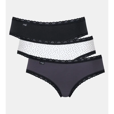 Abbildung von Sloggi Weekend Hipster 3 PACK Slip, Damen, Größe: 38, Black/white