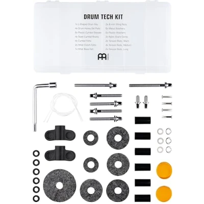 Abbildung von Meinl Cymbals Drum Tech Kit Schlagzeug Zubehör 46 teiliges Ersatzteile Set Inklusive Aufbewahrungsbox (MDTK)