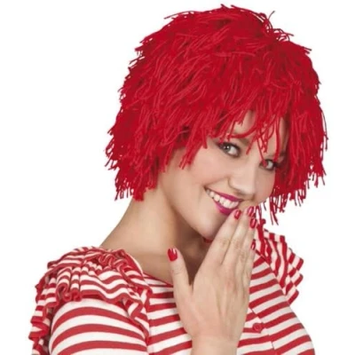 Abbildung von Boland 86204 Perücke Fuzz, Unisex, Clown, Kobolt, mittellange Zottelmähne, rote Haare, Kostüm, Karneval, Mottoparty