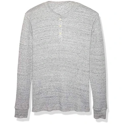 Abbildung von Amazon Essentials Herren Langärmeliges Waffel Henley, Normale Passform, Hellgrau Meliert, L