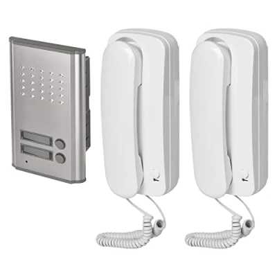 Abbildung von EMOS Audio Türsprechanlage Set für Zwei Teilnehmer, zur Aufputzmontage, Elegantes Design, Gegensprechanlage/Audio Kit mit Türöffner Möglichkeit, einfach zu bedienen