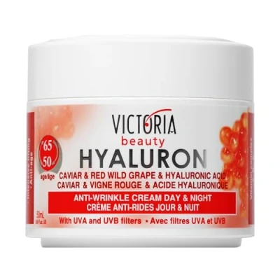 Abbildung von Victoria Beauty Retinol Creme hochdosiert, Gesichtscreme mit Hyaluronsäure gegen Falten und Augenringe, Anti Aging Feuchtigkeitscreme Kaviar für Frauen Männer, 50ml