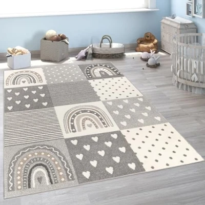 Abbildung von Paco Home Kinderteppich Teppich Kinderzimmer Mädchen Jungs Verschiedene Motive Und Größen, Grösse:160x220 cm, Farbe:Grau 4