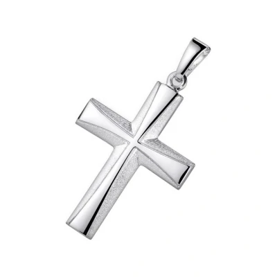 Abbildung von Materia Kettenanhänger Kreuz Silber satiniert KA 22 Silber, aus 925 Sterling rhodiniert