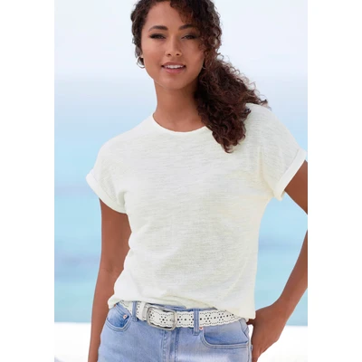 Abbildung von Vivance T Shirt aus bügelfreiem Strukturstrick weicher Qualität mit Baumwolle