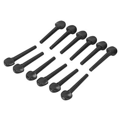 Abbildung von Ebenholz Wirbel, 12 Stück 8,7 cm Stimmwirbel Holz Violine Tuning Pegs, Endpin Set mit Fischauge für Anfänger, Musikliebhaber