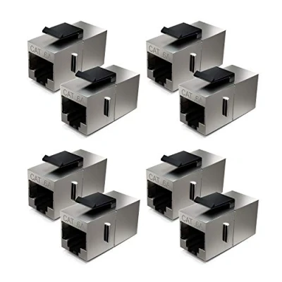 Abbildung von deleyCON 8 CAT6a Keystone Modul Patchkabel Kupplung Verbinder Netzwerk Adapter