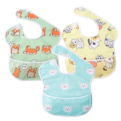 Abbildung von Little Dimsum Lätzchen Baby Kleinkind Fütterung Lätzchen, Wasserdicht Klettverschluss/Lightweight Bib, Mädchen und Jungen Latz