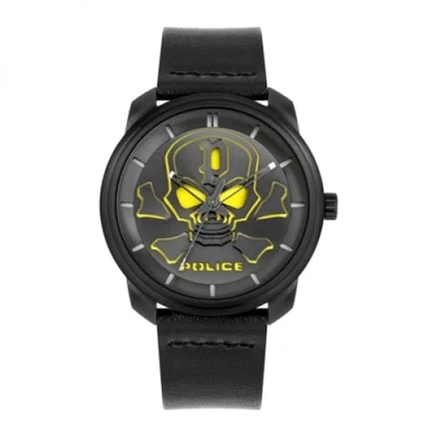 Abbildung von Police Unisex Erwachsene Analog Quarz Uhr mit Leder Armband PL15714JSB.02