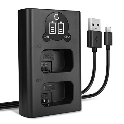 Abbildung von CELLONIC® NP FW50 Dual Schnellladegerät kompatibel mit Sony A6000 A6100 A6300 A5100 A5000 Alpha A7 II A7S A7R RX10 NEX 5 7 6 3 BC VW1 USB Kabel Akkuladegerät Ladekabel Ladegerät