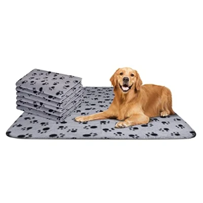 Abbildung von Nobleza 6 x Hundedecke Weiche Fleecedecke Waschbare Deck für Haustier Hunde Katzen Welpen Warme Matte, Grau, 75 * cm