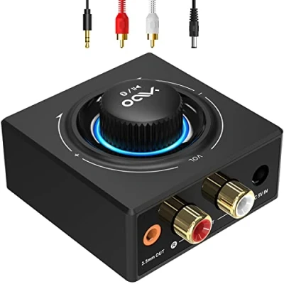 Abbildung von YMOO Bluetooth 5.3 Audio Empfänger für Stereoanlage, Adapter AUX HiFi, 50ft Reichweite, 3.5 mm Klinke &amp; Cinch Eingang Receiver TV/Handy/Tablet/PC/MP3 Player/Verstärker