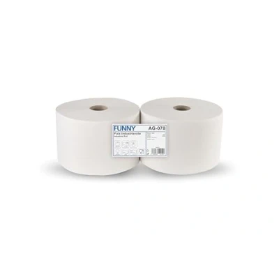 Abbildung von Funny Putzpapierrollen, 2 lagig, hochweiß, circa 22 cm, 1500 Blatt, 1er Pack (1 x Stück)