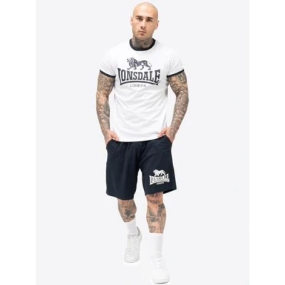 Abbildung von Lonsdale Herren T Shirt &amp; Shorts Set normale Passform MAIST, White/Dark Navy, M