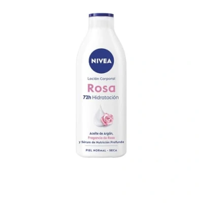 Abbildung von NIVEA Rosa Body Lotion (400 ml), Körpercreme mit Arganöl und Rosenduft, Feuchtigkeitscreme für 72 Stunden volle tiefe Feuchtigkeit