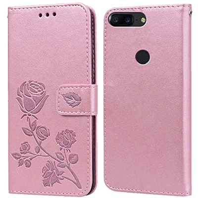 Abbildung von PKQTOP Hülle für Oneplus 5T Handyhülle,Klappbar Tasche Case,Standfunktion,Kartenfach,Silikon Bumper,Stoßfeste Schutzhülle Cover