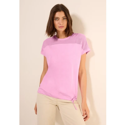 Abbildung von Cecil MIT Meshdetail Tshirt basic, Damen, Größe: Medium, Rosa
