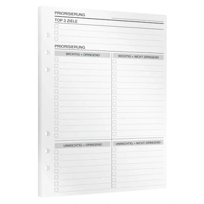 Abbildung von KOMPASS® Priorisierung DIN A5 Einlagen für Ringbuchplaner 15 mit Eisenhower Matrix zur Aufgabenpriorisierung Mehr Fokus &amp; Produktivität Planer Nachfüll (14,5 cm x 21 cm)