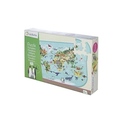 Abbildung von Avenue Mandarine PU014C Puzzle XXL, 72 Teile, mit Poster, ideal für Kinder ab 6 Jahren, 1 Stück, Weltkarte