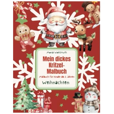 Abbildung von Weihnachtsmalbuch für Kinder ab 2 Jahre: Liebevoll gestaltetes Malbuch Kleinkinder I Große süße Motive: Förderung der Konzentration und Motorik Baut Stress