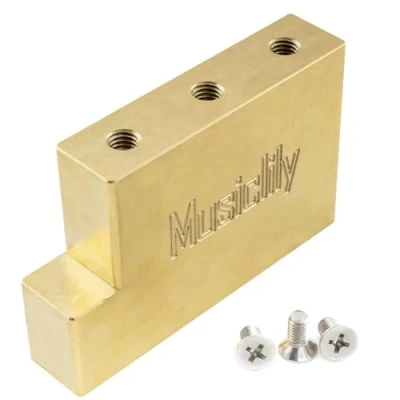 Abbildung von Musiclily Ultra Solide Flat Messing L Form Tremolo Block für Floyd Rose Locking Tremolos Steg, 37 mm Hoch