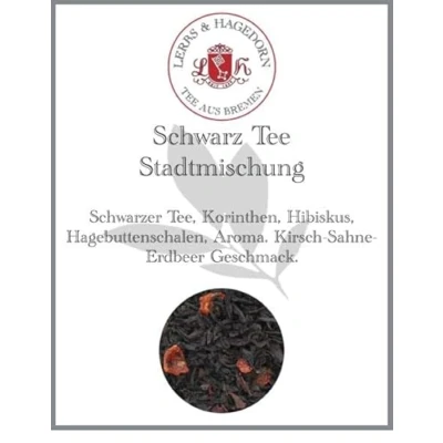 Abbildung von Lerbs &amp; Hagedorn, Schwarz Tee Stadtmischung Für Ihr Hausmarke Kirsch Sahne Erdbeer Geschmack 250g (Ca. 20 Liter) Korinthen, Hibiskus