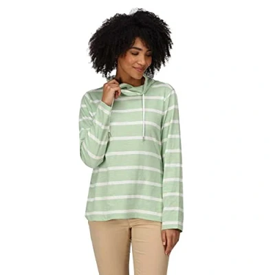 Abbildung von Regatta Damen Women&#039;s Helvine Striped Sweatshirt Fleece, Leise grün/weiße Streifen, 44