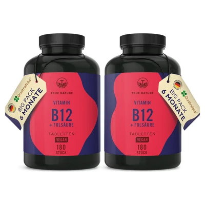 Abbildung von Vitamin B12 &amp; Folat Tabletten