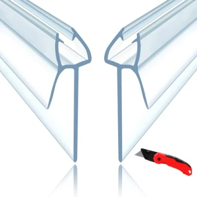 Abbildung von Montegoni Duschdichtung 2x100CM PVC Duschtürdichtung für 6mm 7mm 8mm Glasstärke, L: 100 cm, (2er Set), Ersatzdichtung Duschtüren